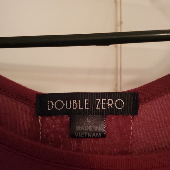 Long Sleeve Tunic Top - Burgundy Stripe L - Picture 2 of 4